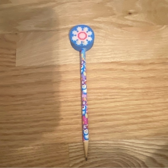 Lisa Frank Snowman Vintage Pencil W/ Eraser Top Snowflake - Picture 3 of 4